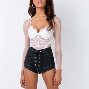Princess Polly White Cherry Bomb Bodysuit